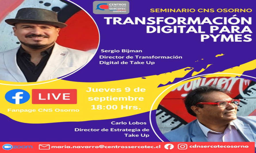 Participa en el Seminario "Transformación digital para PYMES" de Centro de Negocios de Osorno 