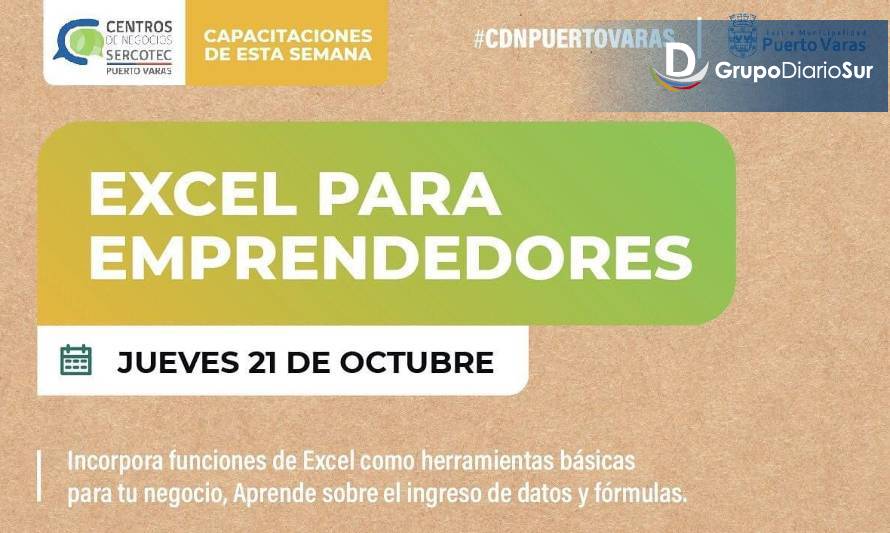 Participa del taller de excel para emprendedores