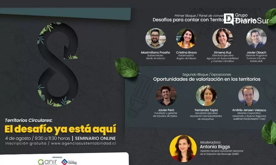 Seminario virtual abordará los desafíos de la economía circular en los territorios